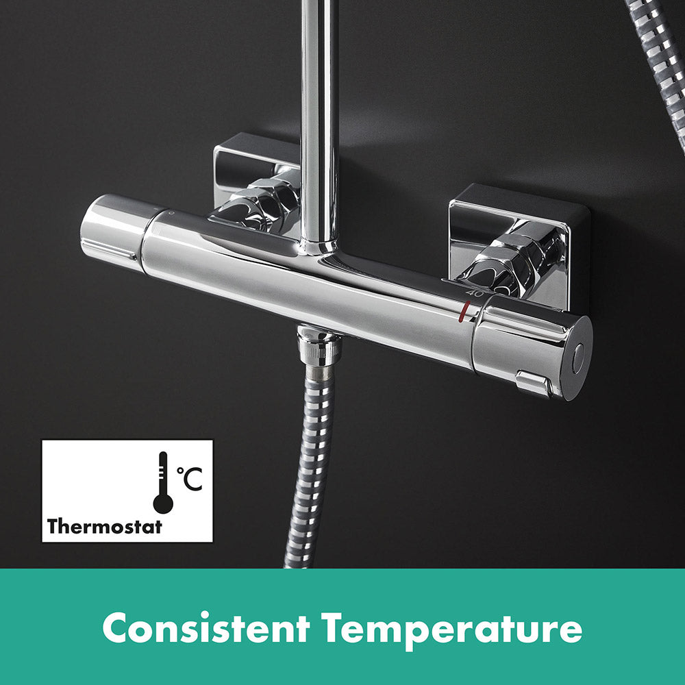 Hansgrohe Vernis Shape Showerpipe 230 1 Jet With Thermostatic Chrome