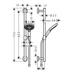 hansgrohe Raindance Select S Shower Handset 120 3 Spray with Shower Rail 65 cm, Chrome