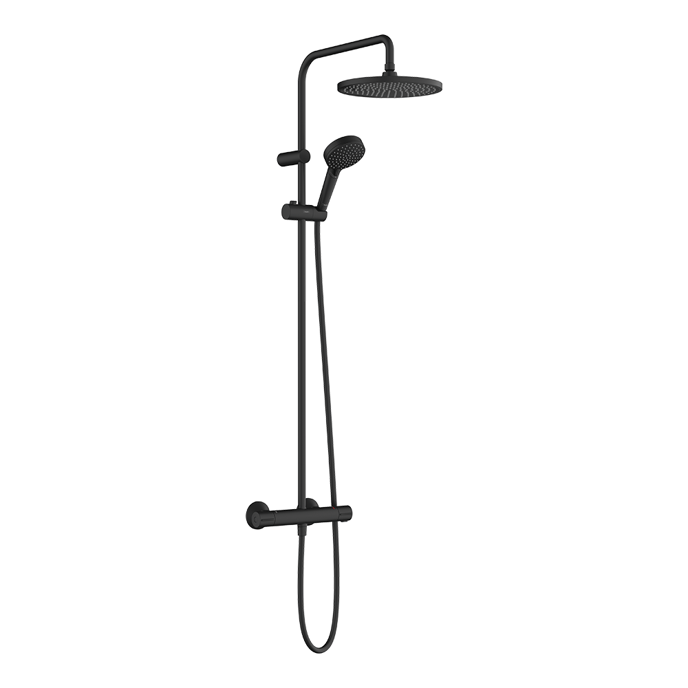 Hansgrohe Vernis Blend Showerpipe 240 1 Jet With Thermostatic Matt Black (26426670)