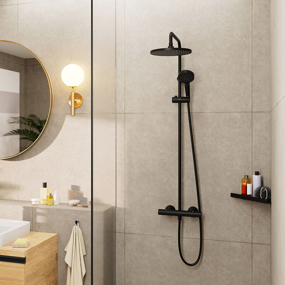 Hansgrohe Vernis Blend Showerpipe 240 1 Jet With Thermostatic Matt Black (26426670)