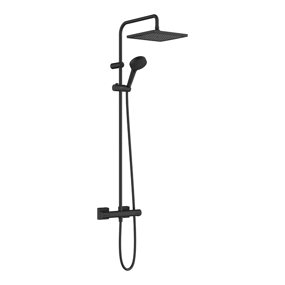Hansgrohe Vernis Shape Showerpipe 240 1 Jet With Thermostatic Matt Black (26427670)