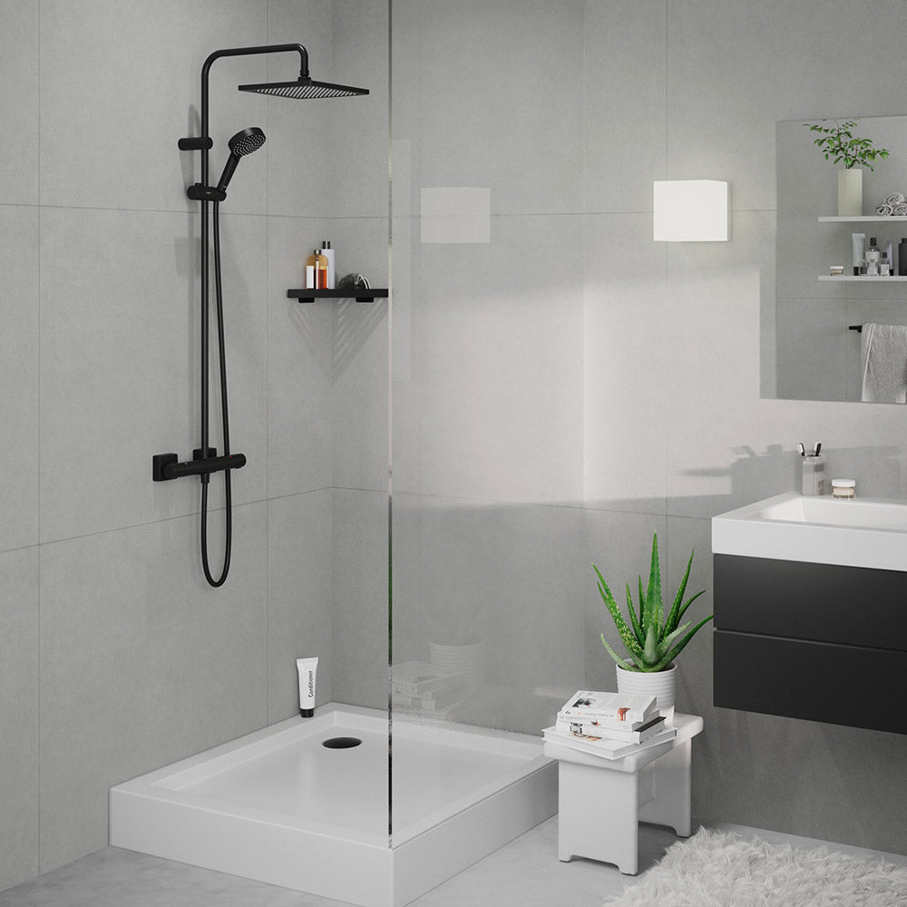 Hansgrohe Vernis Shape Showerpipe 240 1 Jet With Thermostatic Matt Black (26427670)