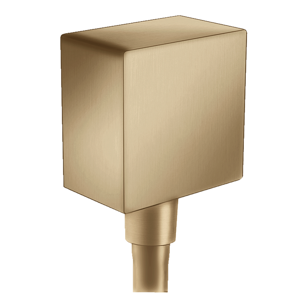 hansgrohe FixFit Wall Outlet Square with Non-Return Valve, Brushed Bronze