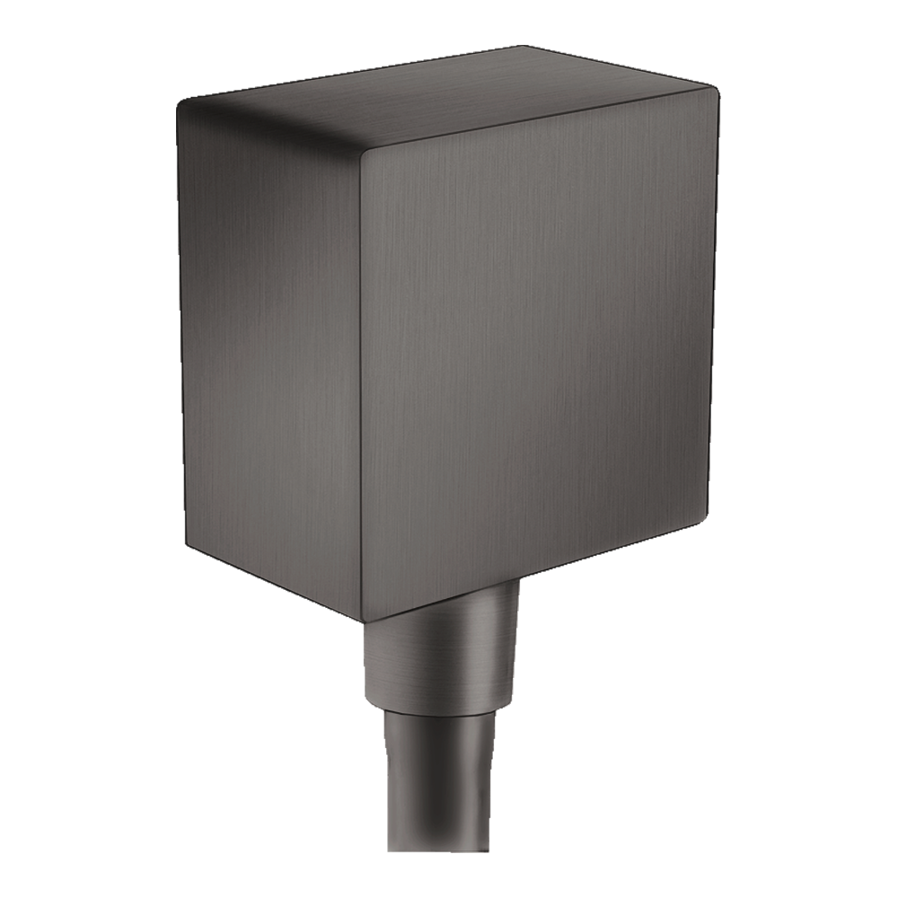 hansgrohe FixFit Wall Outlet Square with Non-Return Valve, Brushed Black Chrome