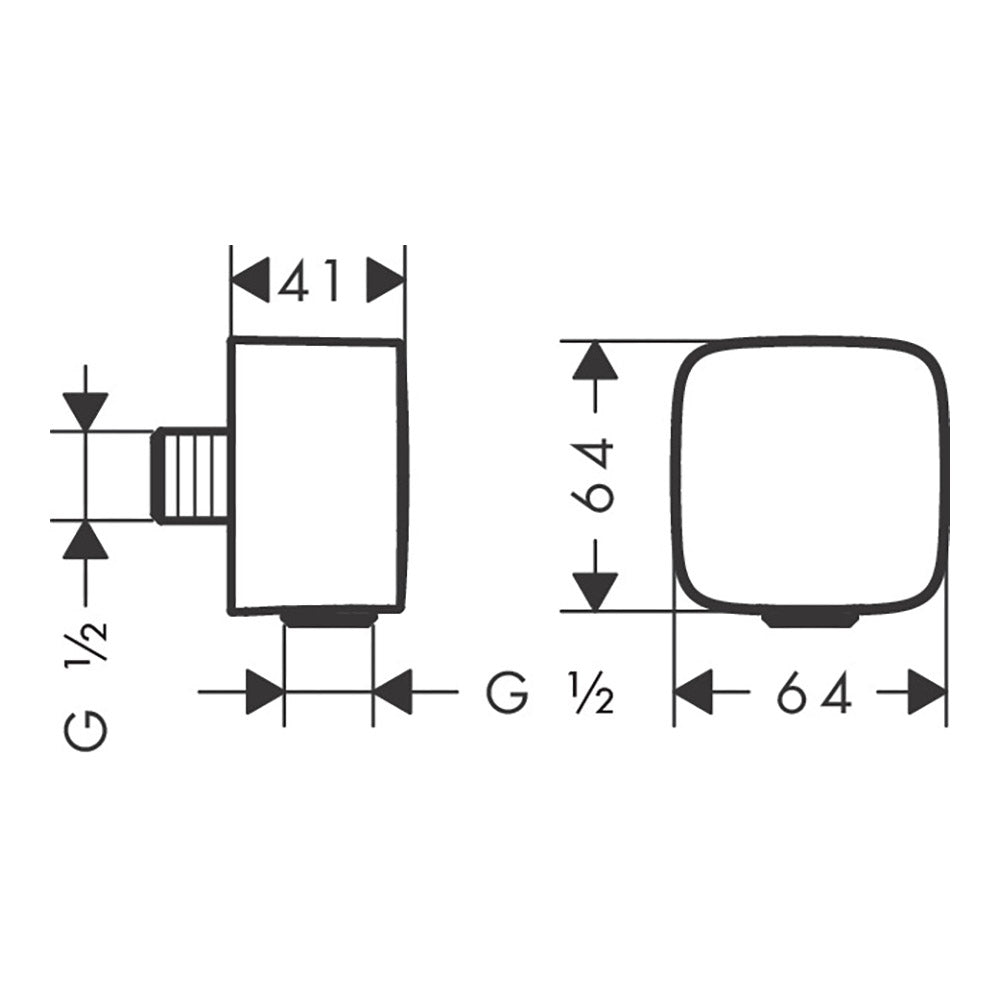 hansgrohe FixFit Wall outlet with non-return valve Chrome