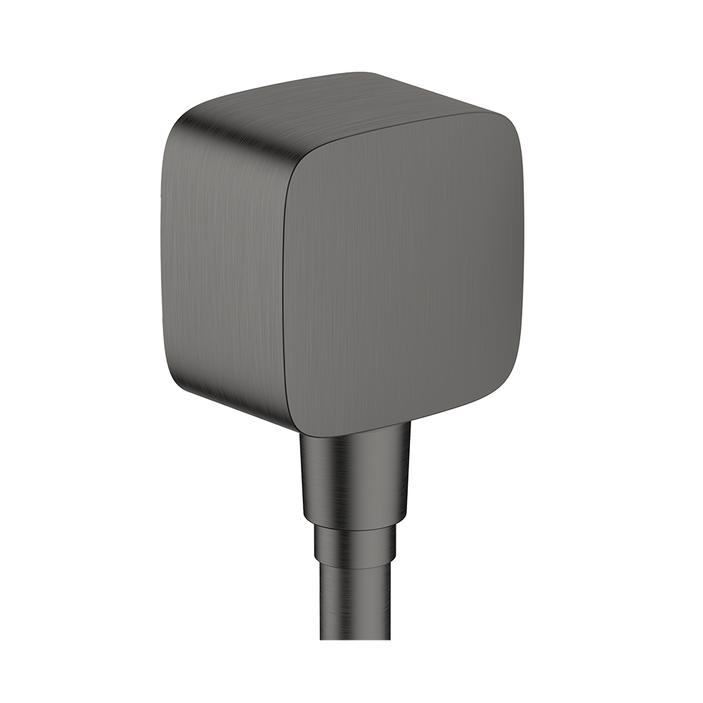 hansgrohe FixFit Wall Outlet with Non-Return Valve, Brushed Black, Chrome