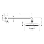 hansgrohe Raindance Select S Fixed Shower Head 240 2 Spray with shower arm, Chrome
