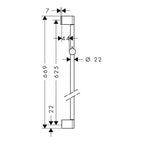 hansgrohe Unica Shower Rail Croma 65 cm, Chrome