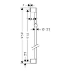 hansgrohe Unica Shower Rail Croma 90 cm, Chrome