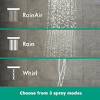 hansgrohe Raindance Select S Shower Handset 120 3 Spray, Brushed Black, Chrome