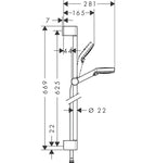 Hansgrohe Crometta Shower Set 100 Vario With Shower Bar 650mm White/Chrome
