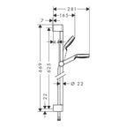 Hansgrohe Crometta Shower Set 100 1 Jet With Shower Bar 650mm White/Chrome