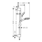 hansgrohe Crometta Shower Handset 100 Vario EcoSmart with Shower Rail 90 cm White/Chrome