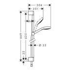 hansgrohe Croma Select S Shower Handset 110 Multi EcoSmart with Shower Rail 65 cm White/Chrome