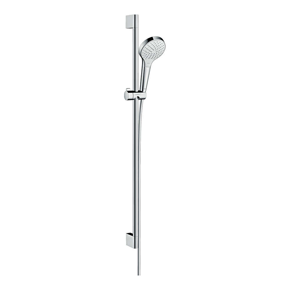 hansgrohe Croma Select S Shower Handset 110 Vario EcoSmart with Shower Rail 90 cm White/Chrome
