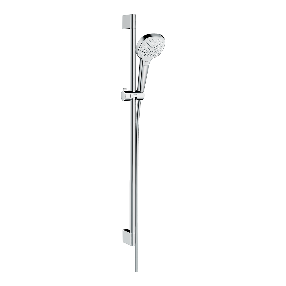 hansgrohe Croma Select E Shower Handset 110 Vario EcoSmart with Shower Rail 90 cm White/Chrome