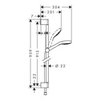 hansgrohe Croma Select E Shower Handset 110 Vario EcoSmart with Shower Rail 90 cm White/Chrome