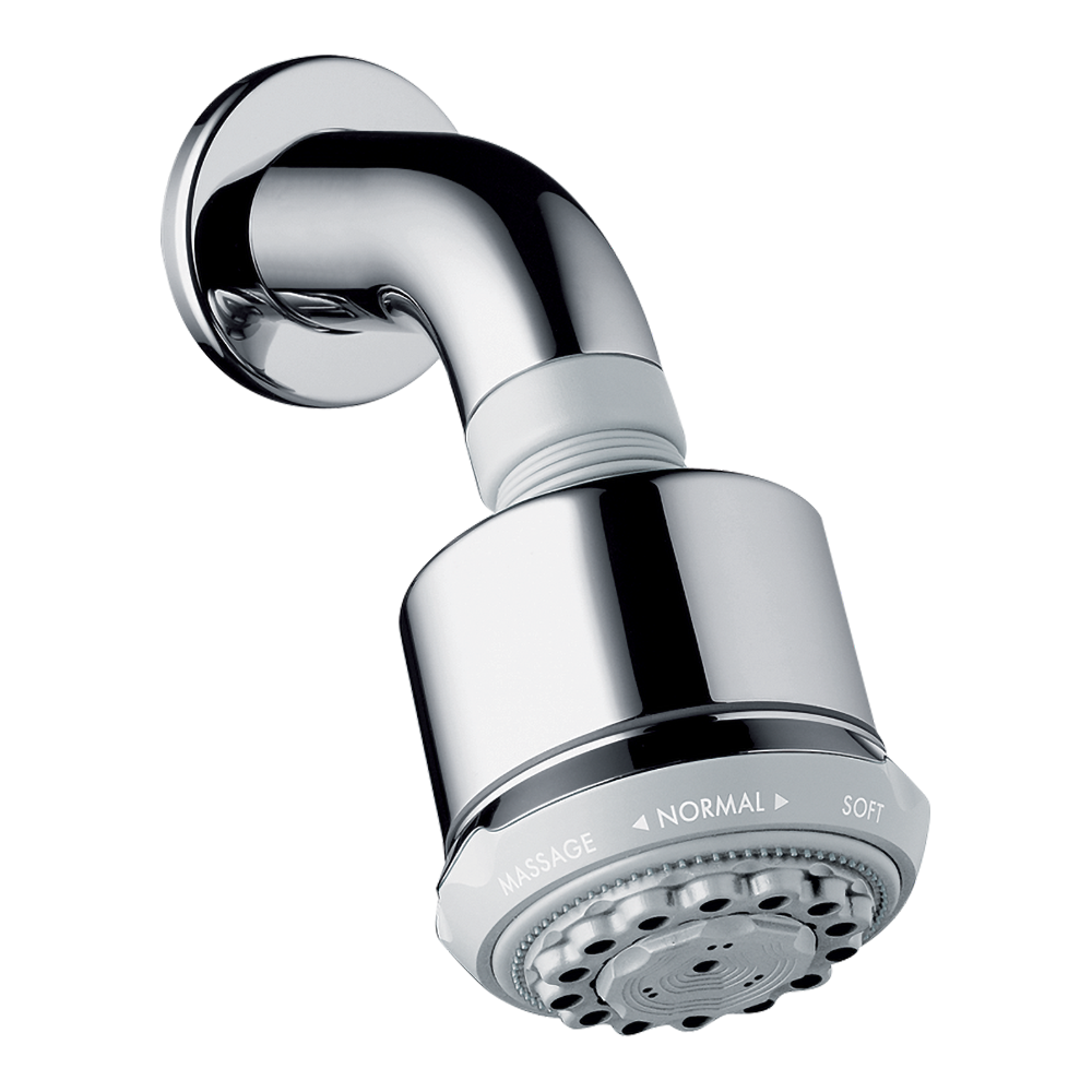 hansgrohe Clubmaster Fixed Shower Head 85 3 Spray EcoSmart with shower arm, Chrome