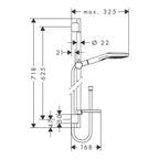 hansgrohe Raindance Select E Shower Handset 120 3 Spray with Shower Rail 65 cm and soap dish, Chrome