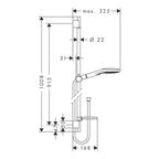 hansgrohe Raindance Select E Shower Handset 120 3 Spray with Shower Rail 90 cm and soap dish, Chrome