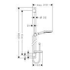 hansgrohe Raindance Select S Shower Handset 120 3 Spray with Shower Rail 90 cm and soap dish, Chrome