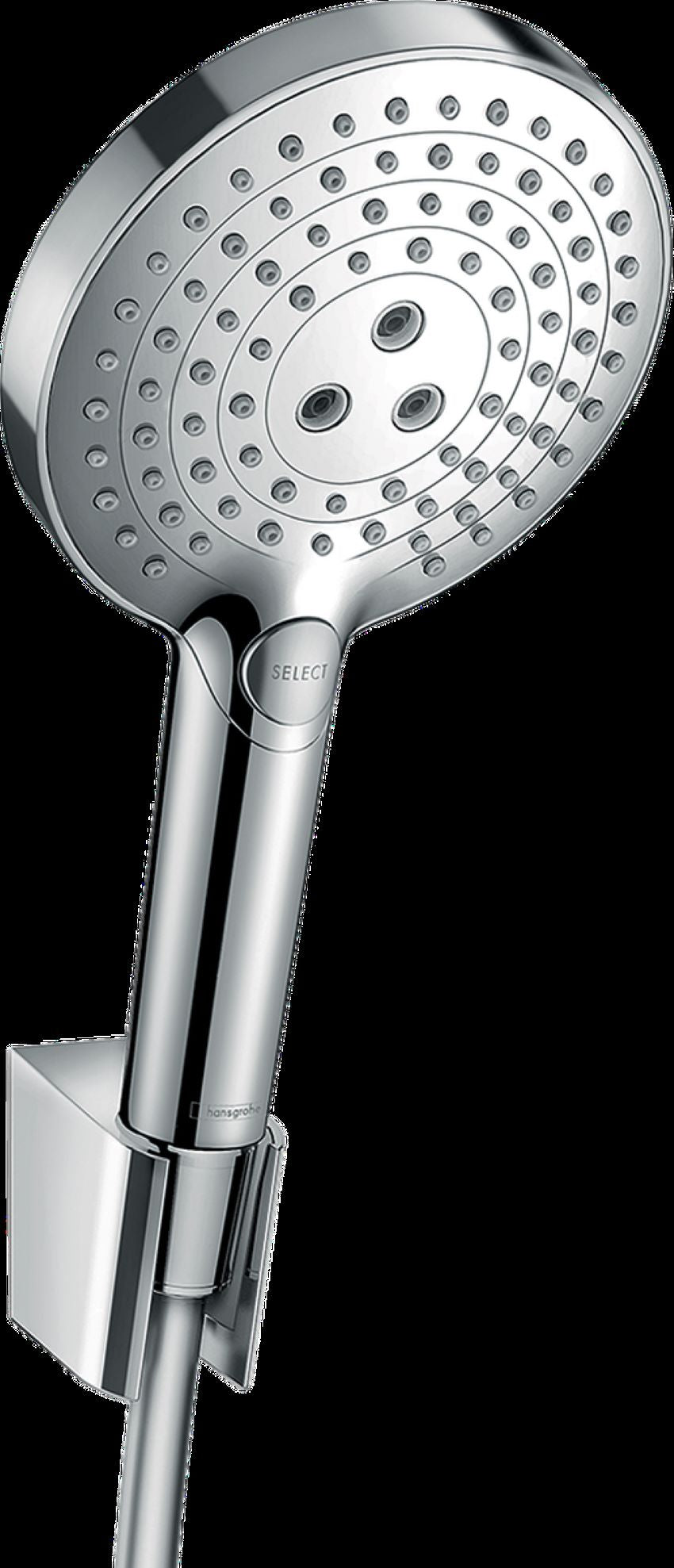 hansgrohe Raindance Select S Shower Handset 120 3 Spray with Holder and Shower Hose 125 cm, Chrome