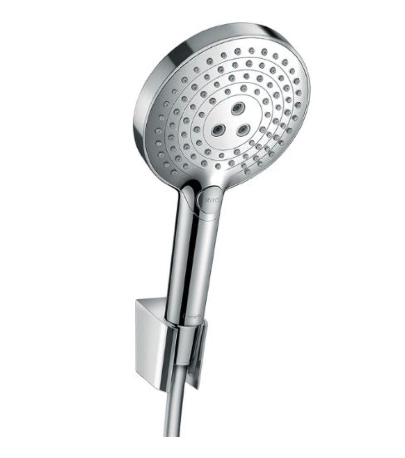 hansgrohe Raindance Select S Shower Handset 120 3 Spray with Holder and Shower Hose 125 cm, Chrome