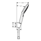 hansgrohe Raindance Select E Shower Handset 120 3 Spray with Holder and Shower Hose 160 cm, Chrome