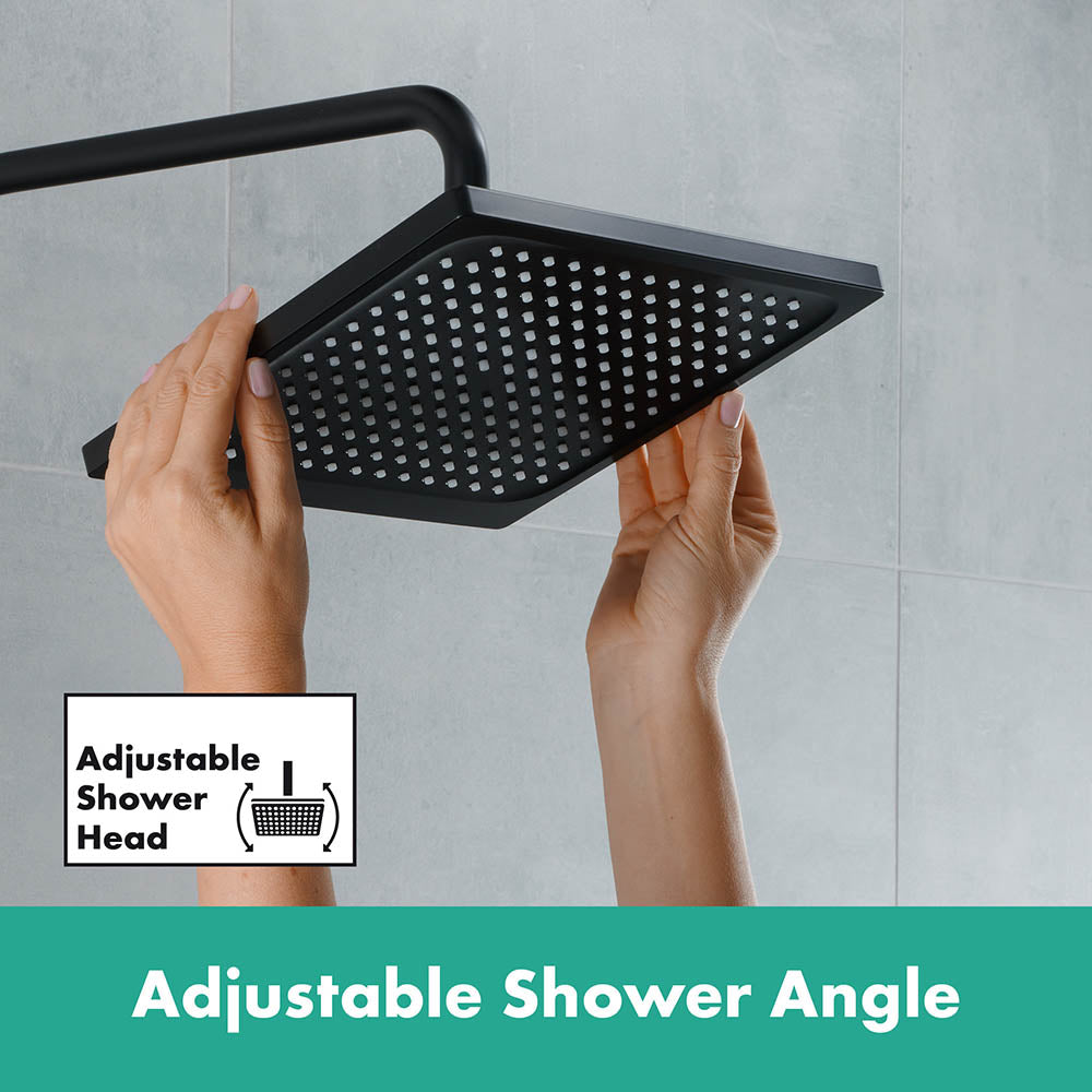hansgrohe Crometta E Fixed Shower Head 240 1 Spray, Matt Black
