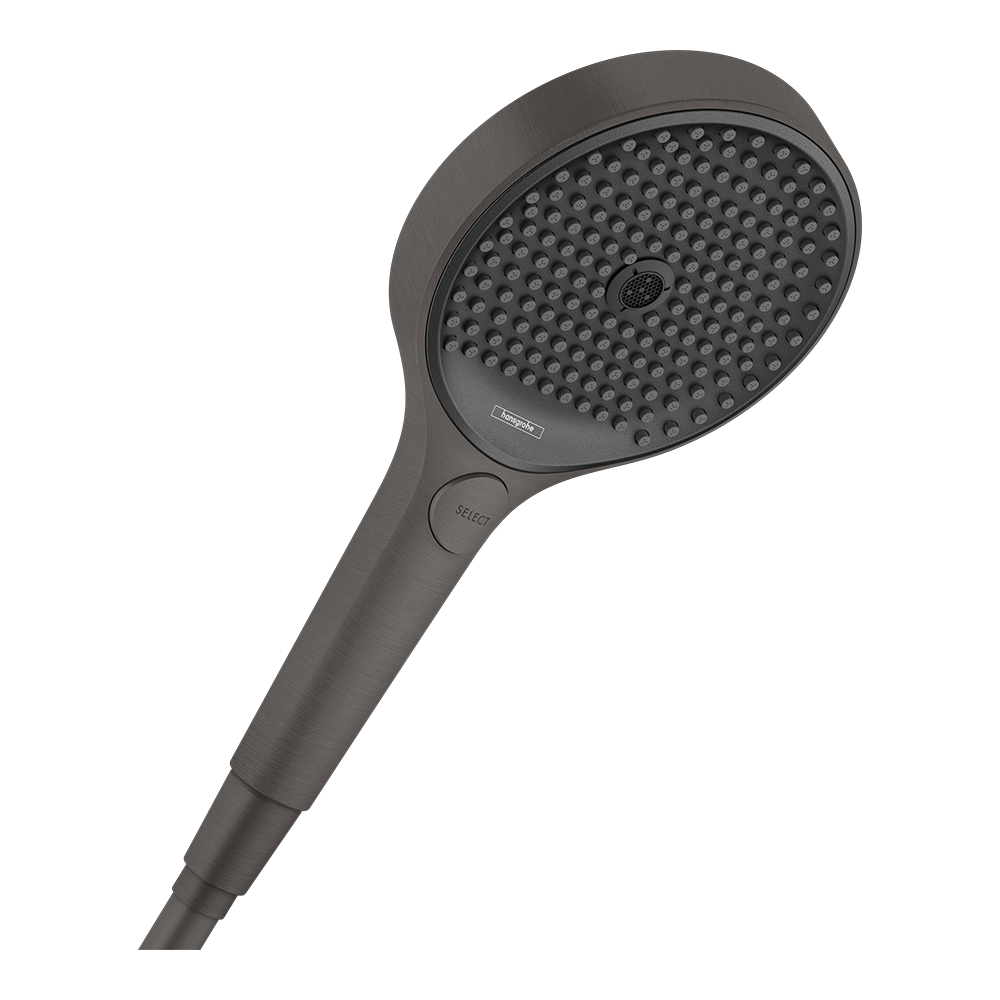 hansgrohe Rainfinity Shower Handset 130 3 Spray, Brushed Black, Chrome