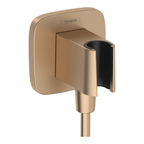 hansgrohe FixFit Q Wall Outlet with Shower Handset Holder, Brushed Bronze