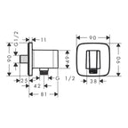 hansgrohe FixFit Q Wall Outlet with Shower Handset Holder, Brushed Bronze