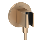 hansgrohe FixFit S Wall Outlet with Shower Handset Holder, Brushed Bronze