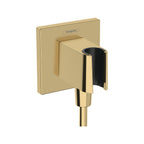 hansgrohe FixFit E Wall Outlet with Shower Handset Holder, Polished Gold Optic