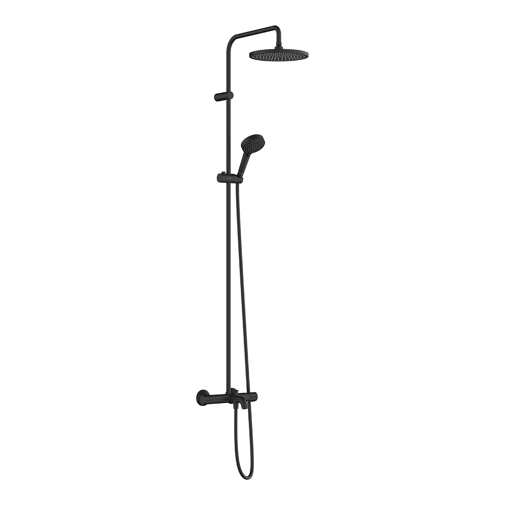 Hansgrohe Vernis Blend Showerpipe 240 1 Jet With Bath Thermostatic Matt Black