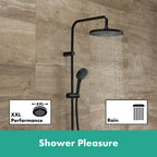 Hansgrohe Vernis Blend Showerpipe 240 1 Jet With Bath Thermostatic Matt Black
