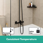Hansgrohe Vernis Blend Showerpipe 240 1 Jet With Bath Thermostatic Matt Black