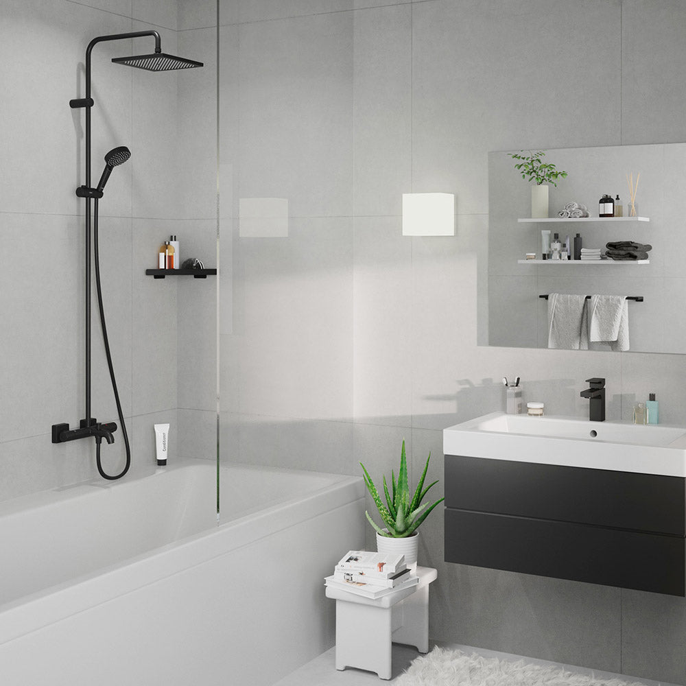 Hansgrohe Vernis Shape Showerpipe 240 1 Jet With Bath Thermostatic Matt Black