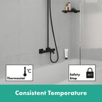Hansgrohe Vernis Shape Showerpipe 240 1 Jet With Bath Thermostatic Matt Black