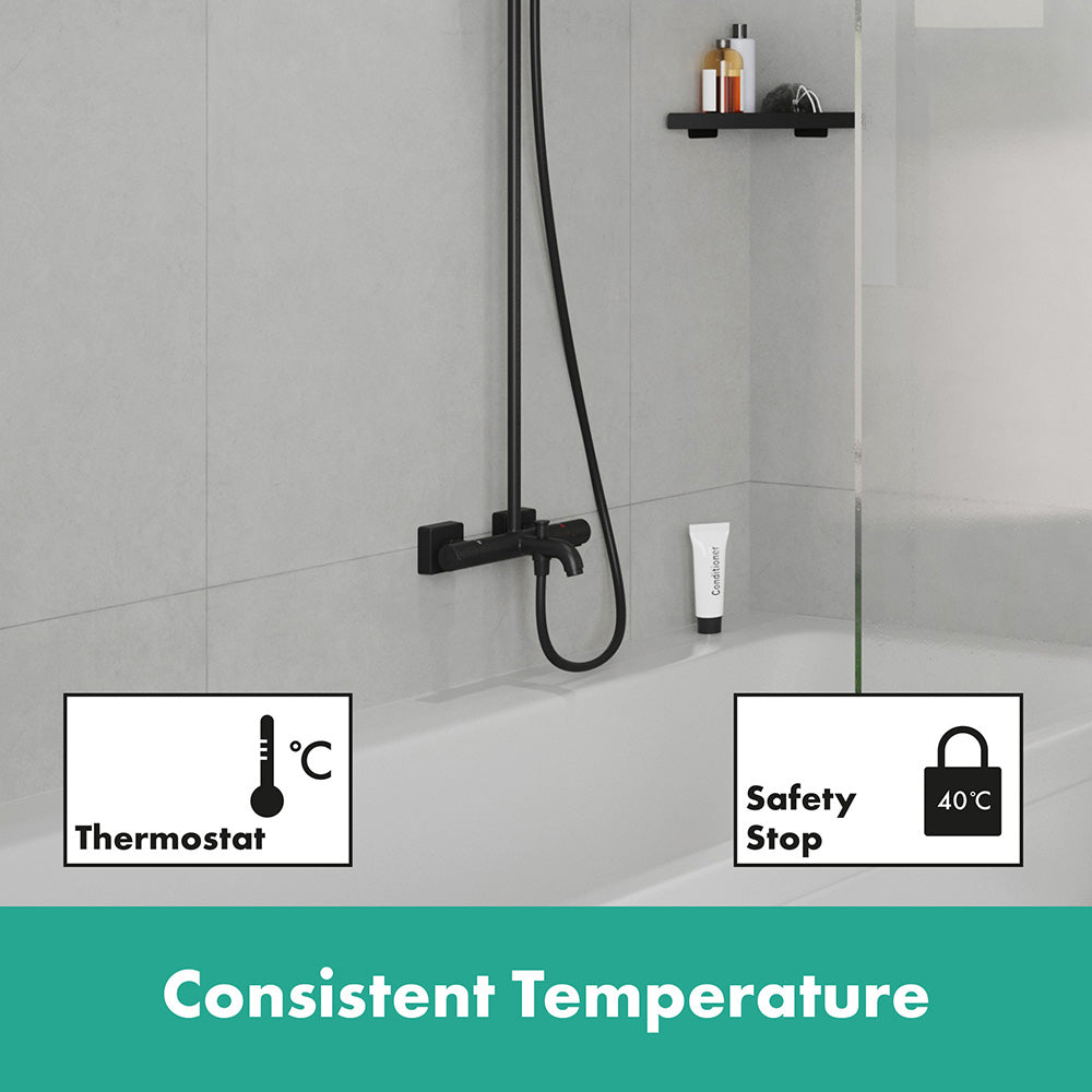 Hansgrohe Vernis Shape Showerpipe 240 1 Jet With Bath Thermostatic Matt Black