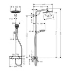 Hansgrohe Crometta S Showerpipe 240 1 Jet With Thermostatic Chrome