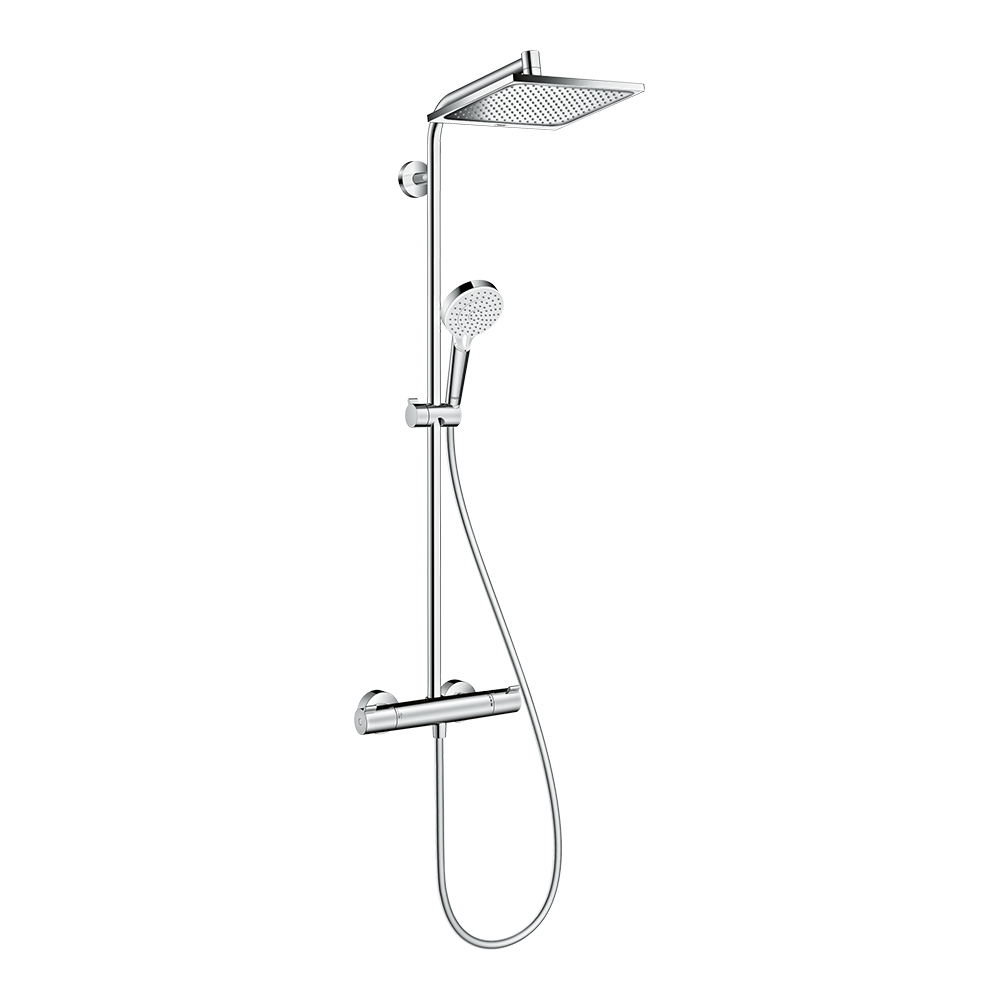 Hansgrohe Crometta E Showerpipe 240 1 Jet With Thermostatic Chrome