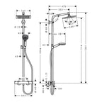 Hansgrohe Crometta E Showerpipe 240 1 Jet With Thermostatic Chrome