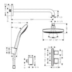 Hansgrohe Croma Select E Shower System For Concealed Installation 180 2Jet With Ecostat E Thermostatic Chrome