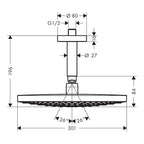 hansgrohe Raindance Select S Fixed Shower Head 300 2 Spray with ceiling connector, Chrome