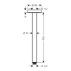hansgrohe Ceiling Connector S 30 cm, Matt Black
