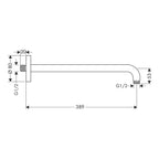 Hansgrohe Shower Arm 389mm Chrome