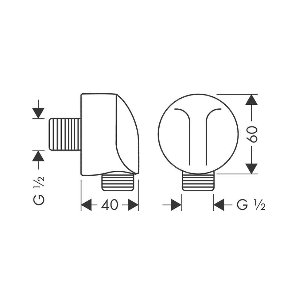 hansgrohe FixFit Wall Outlet E without Non-Return Valve, Brushed Bronze