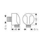 hansgrohe FixFit Wall Outlet E without Non-Return Valve, Brushed Bronze