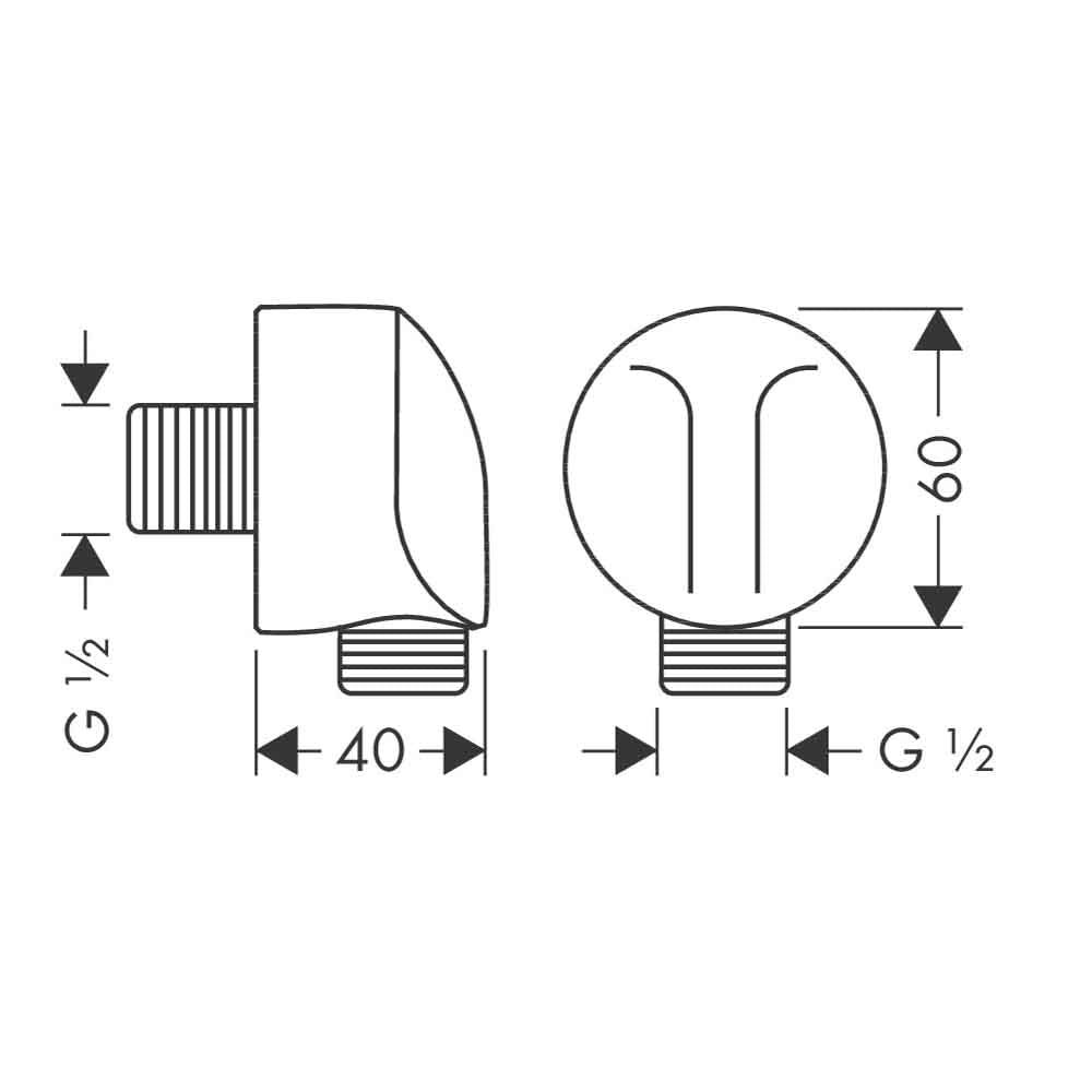 hansgrohe FixFit Wall Outlet E without Non-Return Valve, Brushed Black Chrome